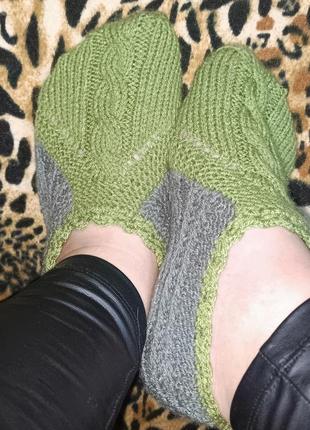 Теплые женские вязанные носки ручной работы