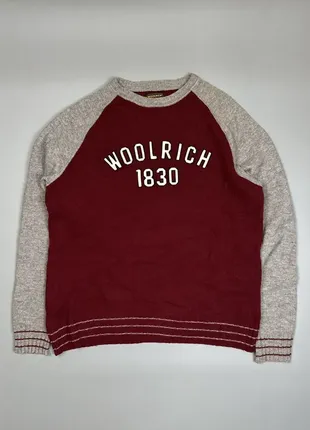 Шерстяной красный клубный университетский свитер woolrich xl-xxl