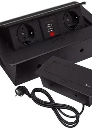 Прихована подвійна розетка вбудована висувна розетка + 2 входи usb 2.1 izoxis 21446 польща