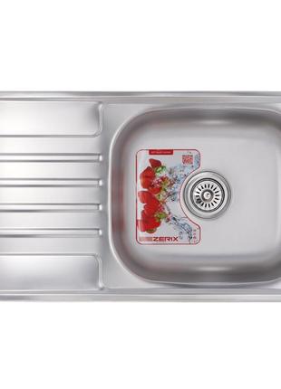 Мойка кухонная zerix z7642-08-180d (decor) (zx1603)
