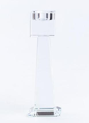 Подсвечник стеклянный 20.5 (см) геометрический высокий квадратный на 1 свечу