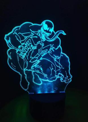 3d-світильник веном, 3д-нічник, кілька підсвічувань (на пульті)