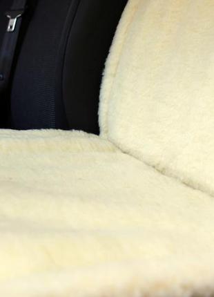 Накидка чохол на сидіння автомобіля з овчини sheepskin еко-шерсть універсальний захисний авточохол з3 фото