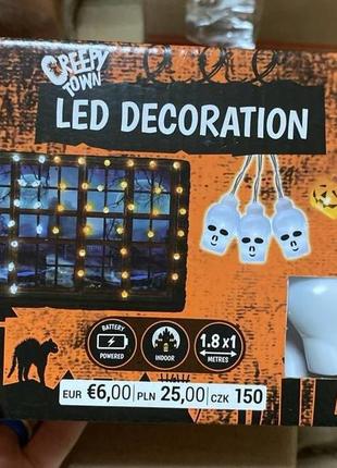 Гірлянда creepy town halloween light up led decoration 50s 180cm