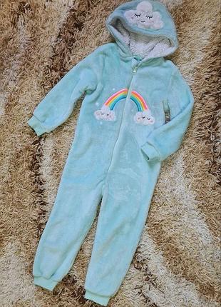 Теплая пижама на девочку primark, кигуруми, слип на 5-6 лет