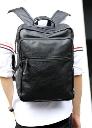 Великий чоловічий рюкзак для ноутбука з екошкіри r_11756 фото