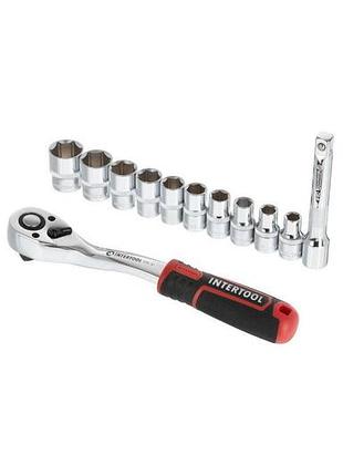Набор инструмента на планке intertool - 1/2" x 12 ед. storm 2
