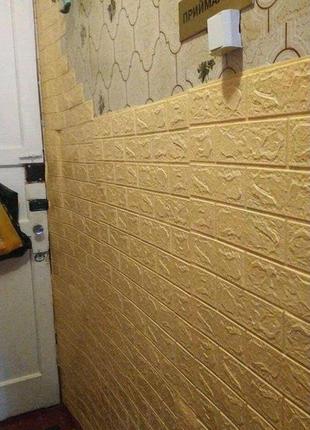Самоклеящаяся декоративная 3d панель желто-песочный кирпич 700x770x3мм (009-3) sw-000002292 фото