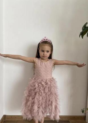 Плаття ошатне на 3 4 5 6 7 років року плаття дитяче ранковик біле3 фото