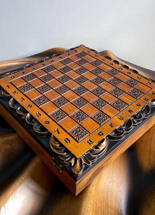 Шахи шашки з дерева масиву ясена скорпіон5 фото