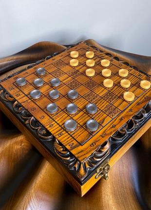 Шахи шашки з дерева масиву ясена скорпіон3 фото