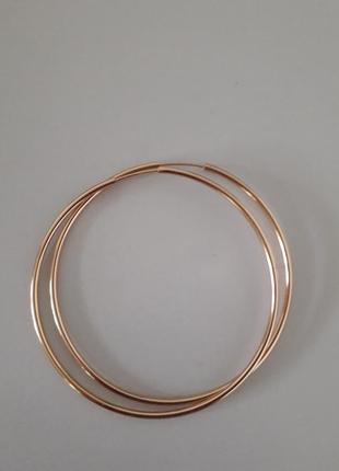 Серьги-кольца большие 7 см женские гладкие золотистые конго позолота 18k xuping b-436
