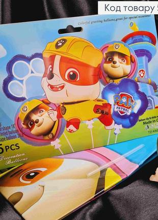 Набір фольгованих куль, "paw patrol", фігурні (2шт), круглі (2шт), paw patrol (1шт/26.8'')