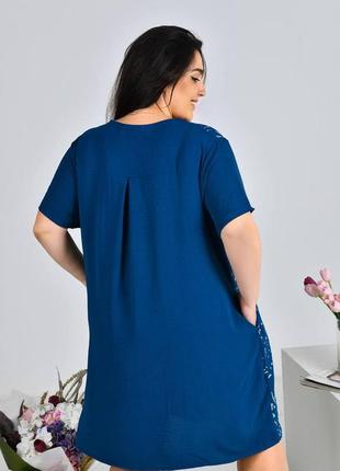 Свободное платье рубашка разлетайка большого размера с принтом5 фото