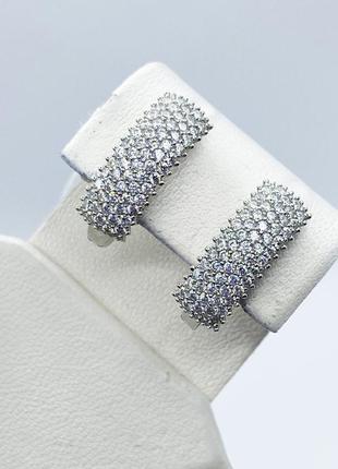 Сережки серебряные с кубическим цирконием 4,42 г
