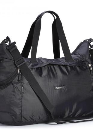 Сумка спортивная большая дорожная багажная черная мужская на плечо на 22 литра dolly 930 размер 49х23х21 см