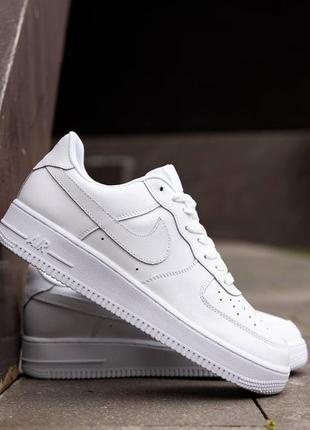 Nike air force 1 07 leather white1 фото