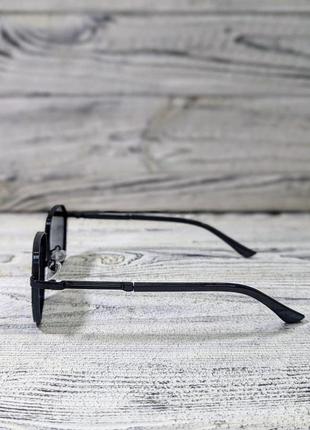 Солнцезащитные очки унисекс, черные  в  металлической черной оправе ( без бренда )4 фото
