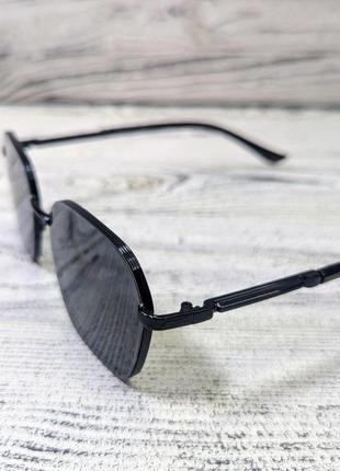 Солнцезащитные очки унисекс, черные  в  металлической черной оправе ( без бренда )3 фото