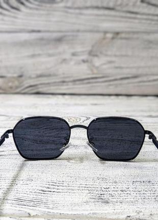 Солнцезащитные очки унисекс, черные  в  металлической черной оправе ( без бренда )5 фото