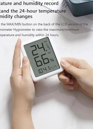 Термометр гігрометр годинник xiaomi miaomiaoce mho-c6013 фото