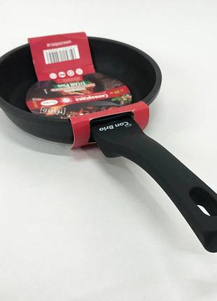 Сковорода 20 см con brio св-2025 антипригарне покриття titan plus лита, сковорода...