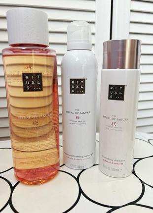 Rituals sakura шампунь, гель для душу та піна для ванни