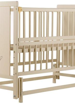 Ліжко babyroom ведмедик m-02 маятник, відкидний бік бук слонова кістка