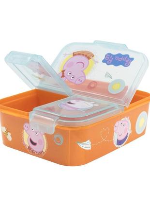 Ланч-бокс дитячий на 3 відділення stor peppa pig (13920)
