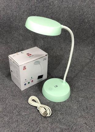 Настільна акумуляторна лампа ms-13, usb світильник, акумуляторна настільна лампа. колір: зелений5 фото