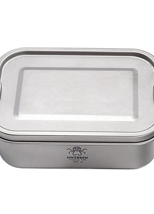 Тарелка титановая с крышкой hwzbben 800ml ланч бокс титановый.