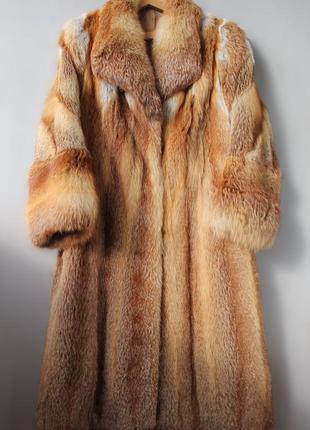 Шуба з хутра лисиці довга
