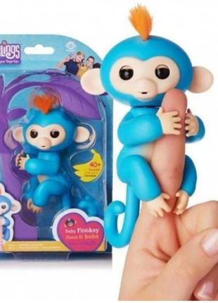 Мавпа інтерактивна на палець happy monkey fingerlings quality фіолетова