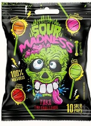 Льодяники sour madness lollipop 100g