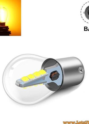 Автолампы желтые p21w 8 led ba15s 1156 габариты поворты светодиодные лампы поворотники для авто лед поворотов