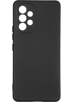 Чехол silicone case для samsung galaxy a53 5g / a536 бампер с микрофиброй черный