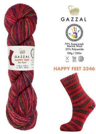 Носочная пряжа gazzal happy feet, 32462 фото