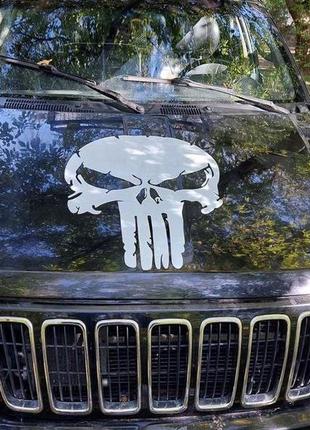 Наклейки авто автомобіль кузов мотоцикл мопед punisher череп мотоцикл сепед пунішер