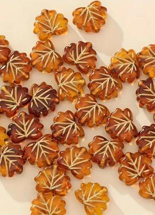 Акриловые бусины в форме листьев