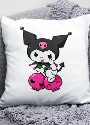 Декоративна подушка плюшева подарунок з принтом котика kuromi