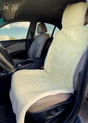 Універсальна накидка чохол на сидіння автомобіля з овчини sheepskin еко-шерсть 1 шт лимонна 50 ammunation