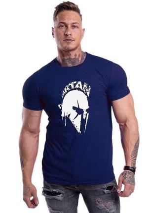 Спортивна темно-синя футболка sport line з принтом