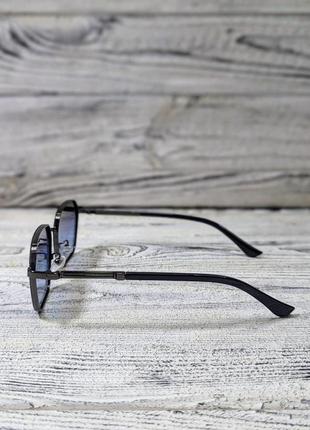 Сонцезахисні окуляри унісекс, сині в металевій оправі (без бренда)4 фото