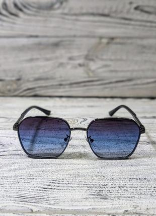 Сонцезахисні окуляри унісекс, сині в металевій оправі (без бренда)2 фото