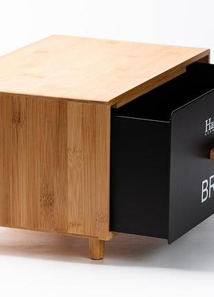 Бамбукові хлібниці з банками для зберігання сипучих продуктів, комплект з 2, 1 літр +...