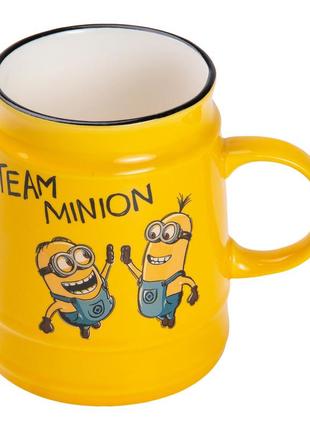 Керамічний кухоль 550 мл, подарункова жовта чашка міньйон