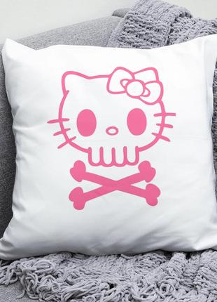 Декоративная подушка плюшева подарок с принтом hello kitty