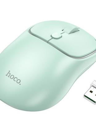 Компьютерная беспроводная мышь hoco gm25 royal dual-mode business wireless mouse зеленая1 фото