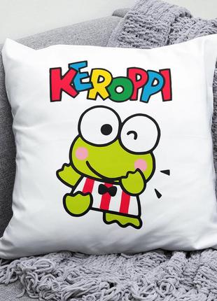Декоративна подушка плюшева подарунок з принтом котика keroppi