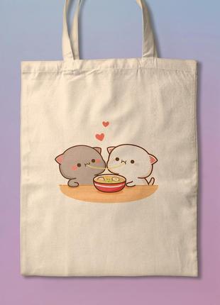 Шоппер эко-сумка с принтом peach with goma